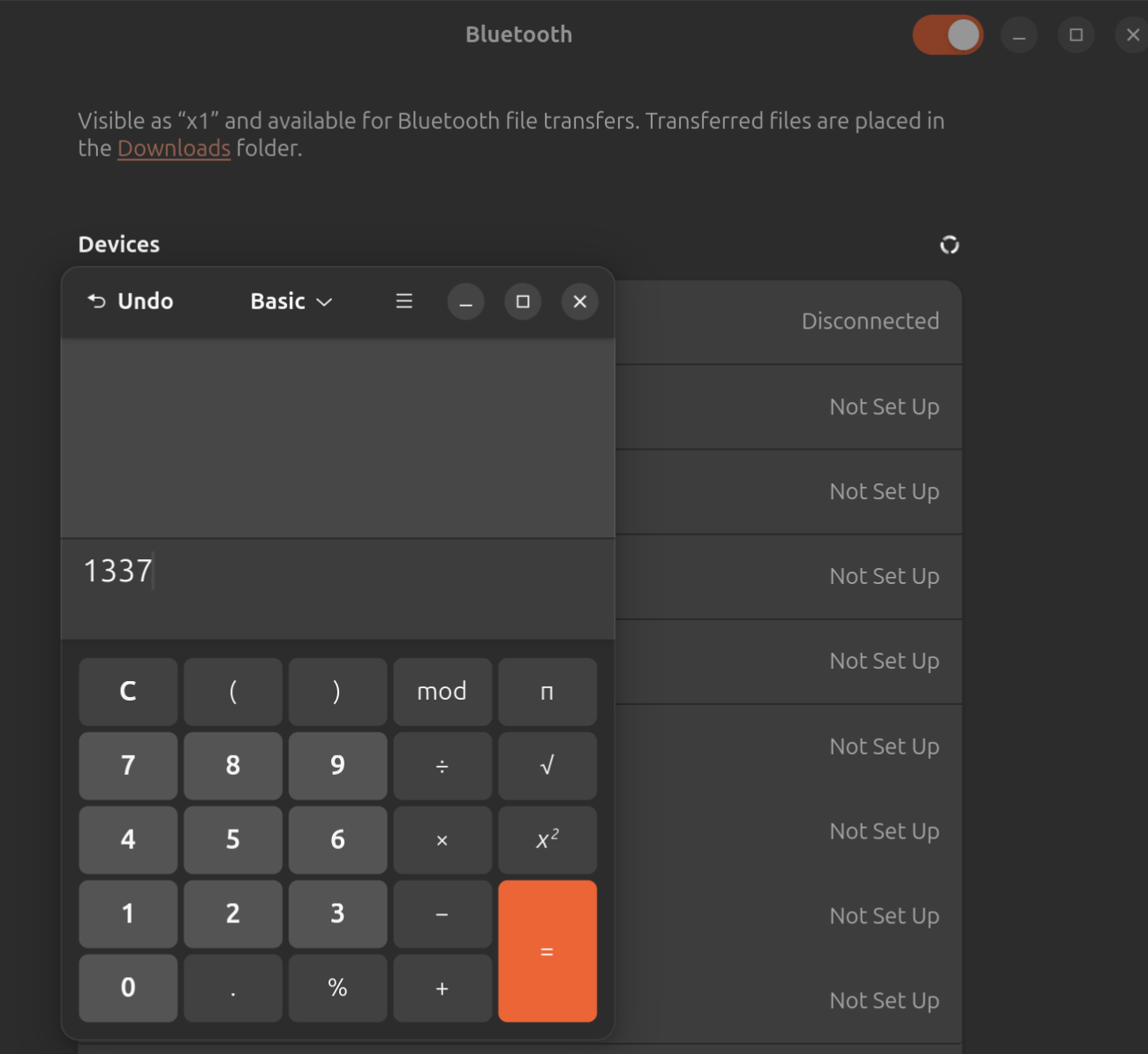 Gnome Calculator opening when the bluetooth service is activated